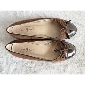 Dirndl + Bua Ballet Flats US 7.5 EU 38.5 Brown Suede Cap Toe Bow Italy